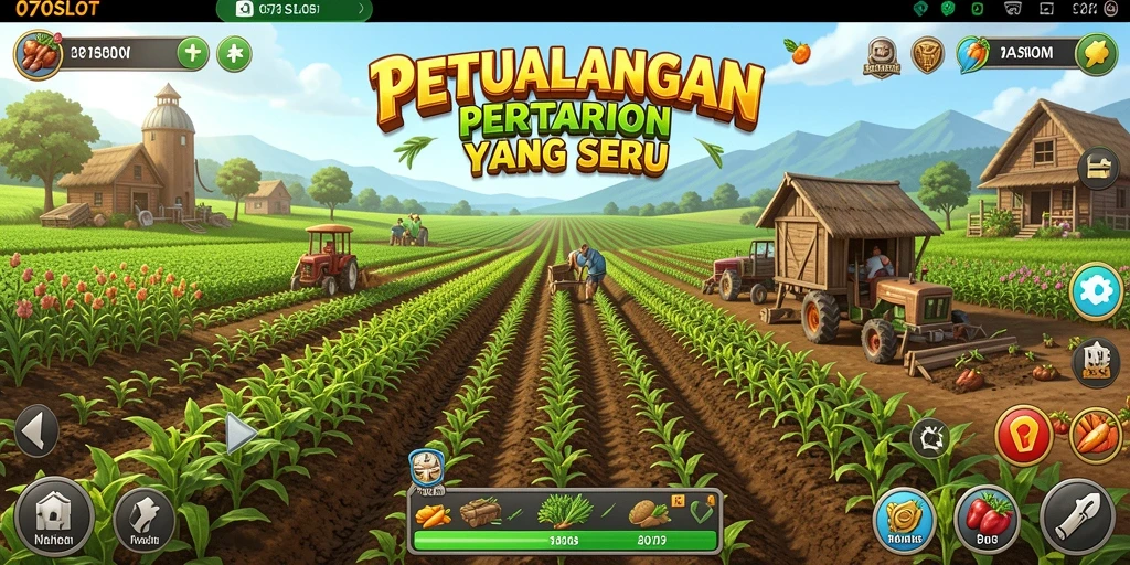 Gameplay 070SLOT menampilkan petualangan bertani yang seru.