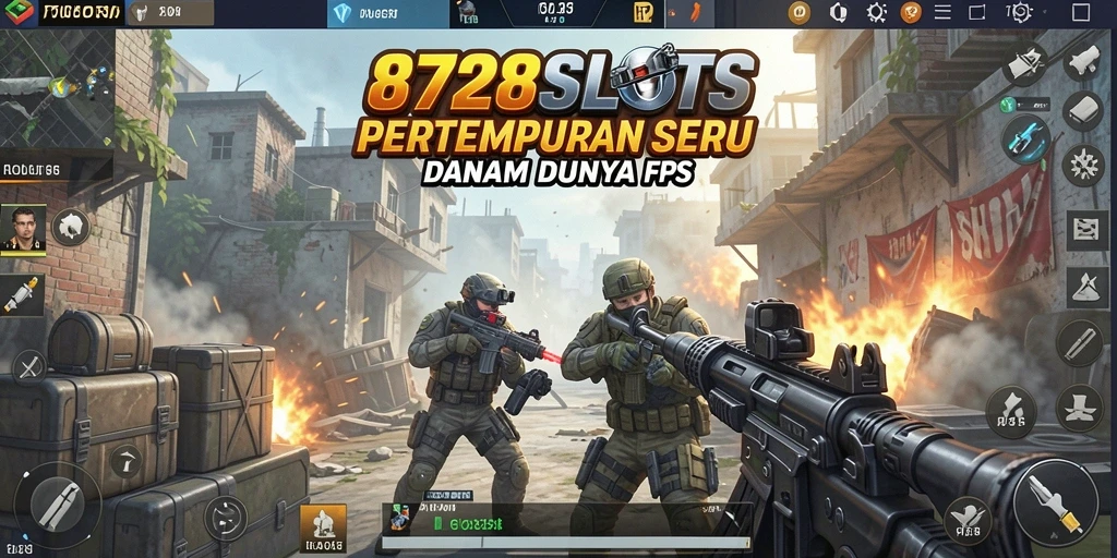 Screenshot gameplay 8728SLOTS menampilkan aksi pertempuran yang mendebarkan.