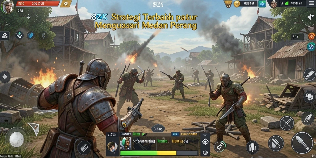 Screenshot gameplay 8ZK menampilkan taktik dan strategi yang mendebarkan.