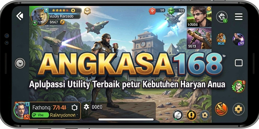 Tampilan aplikasi ANGKASA168 yang menonjolkan fitur Utility.