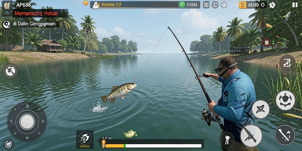 Gameplay memancing yang seru dan mendebarkan dalam AP686.