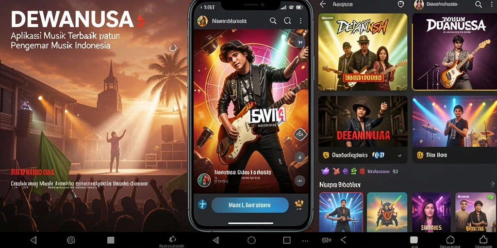Tampilan gameplay DEWANUSA dengan berbagai pilihan lagu musik.