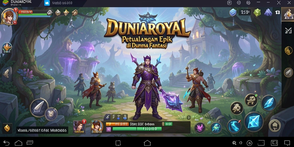 Gameplay DUNIAROYAL yang menakjubkan dan penuh aksi di dunia fantasi.