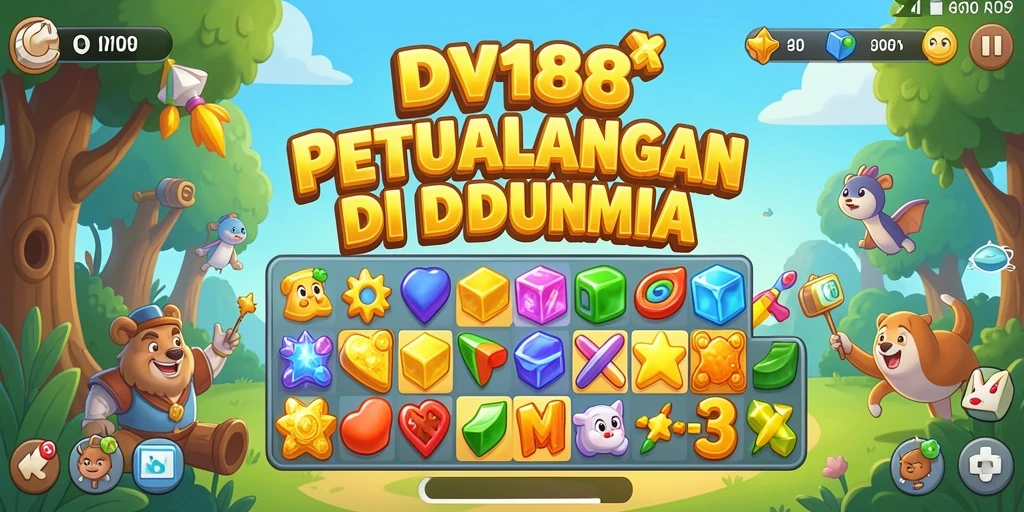 Gameplay seru DV188 dengan berbagai tantangan Match-3.