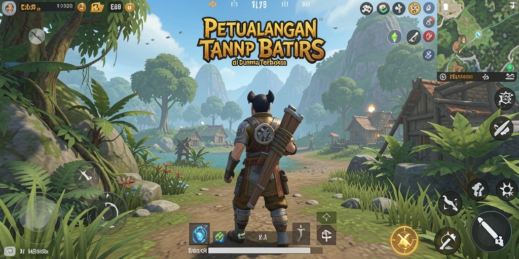 Screenshot menampilkan aksi seru dalam dunia terbuka E88.