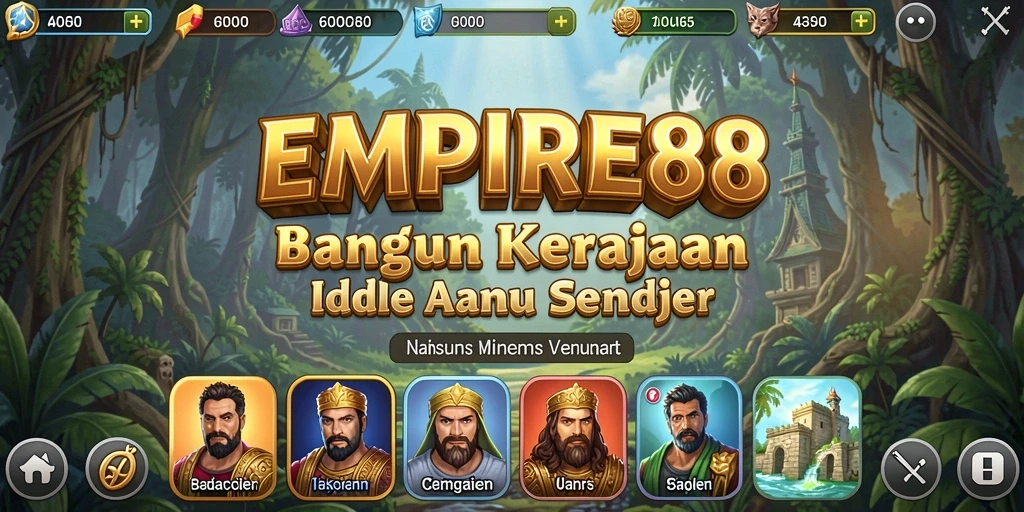 Tampilan gameplay utama dari EMPIRE88 yang menampilkan strategi idle yang mendalam.