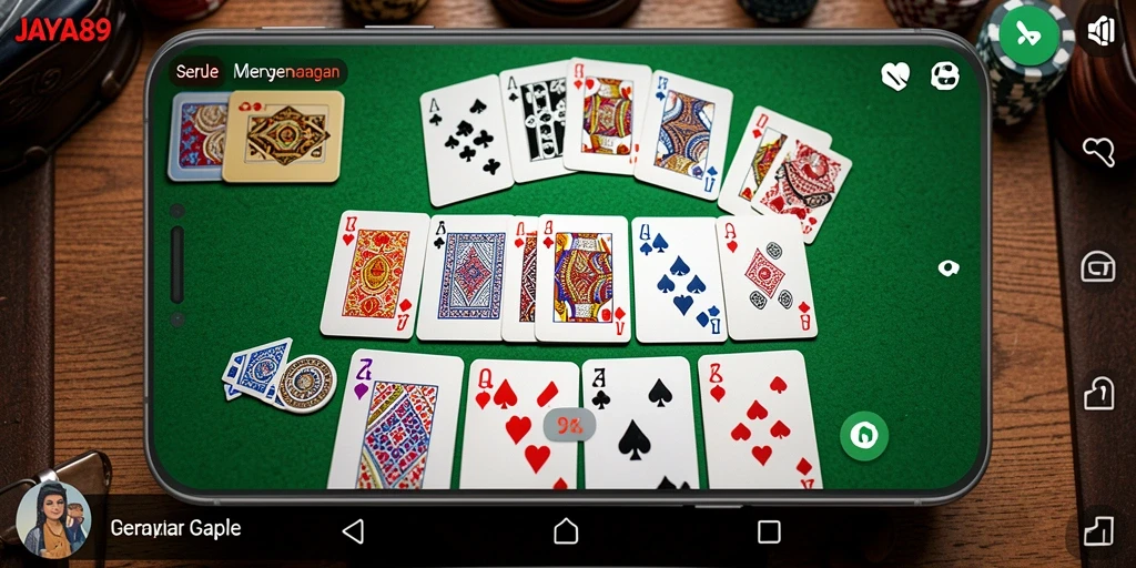 Tampilan gameplay Gaple JAYA89 dengan grafik menarik.