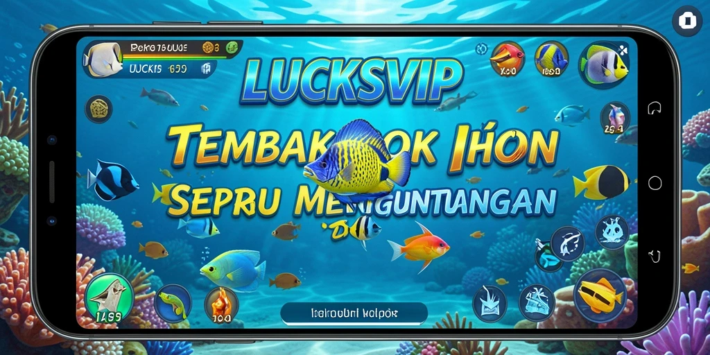 Screenshot gameplay seru LUCKSVIP saat menembak ikan.