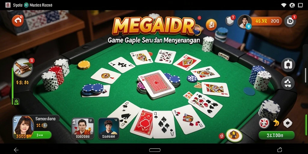 Tampilkan momen seru dalam gameplay Gaple MEGAIDR.