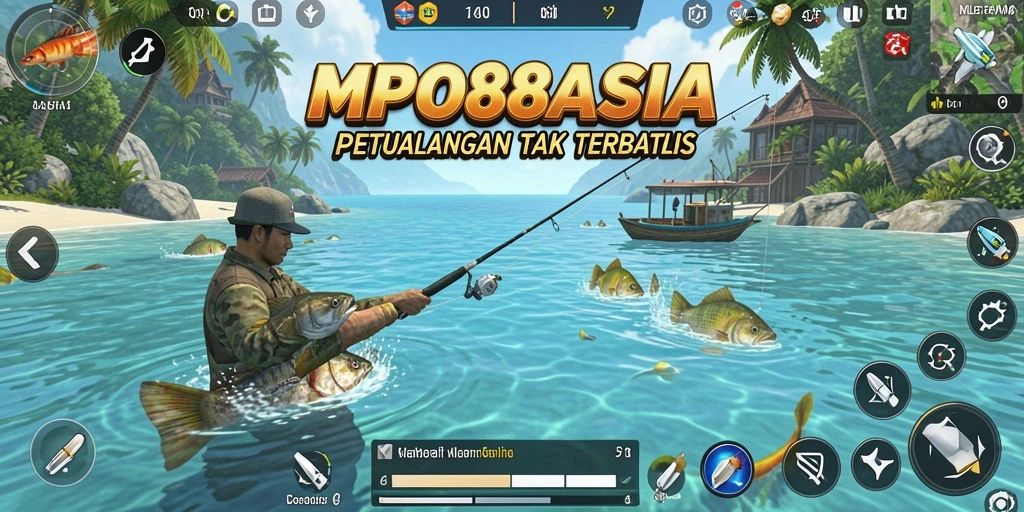 Tampilan gameplay MPO88ASIA yang menarik saat memancing di laut.