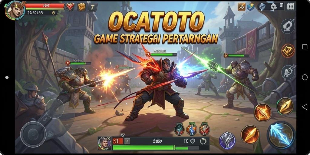 Screenshot utama menampilkan aksi seru gameplay SLG OCATOTO.