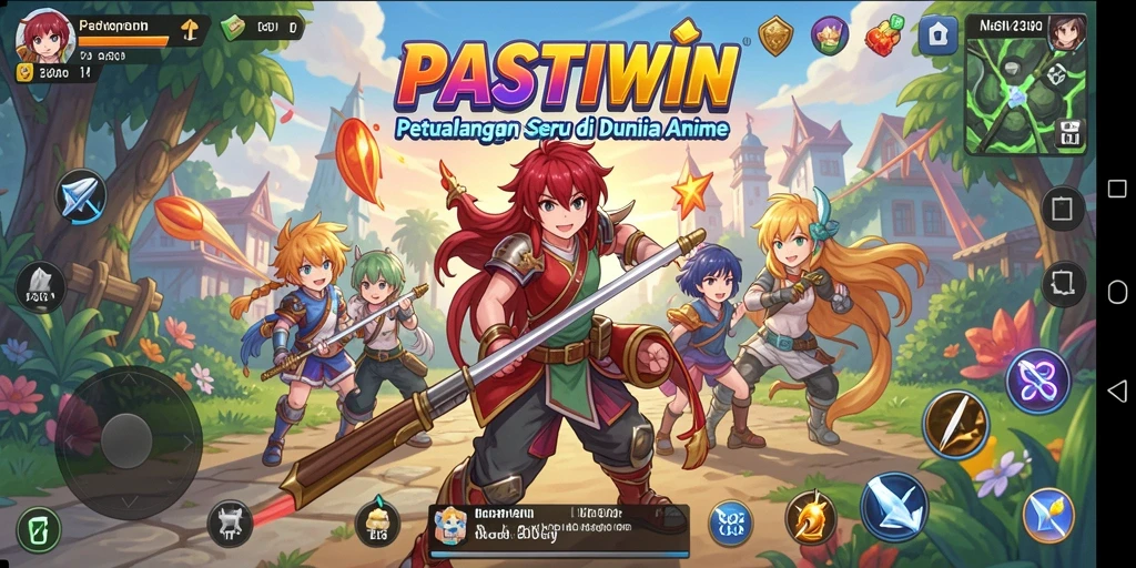 Screenshot PASTIWIN menampilkan karakter anime dalam aksi seru.