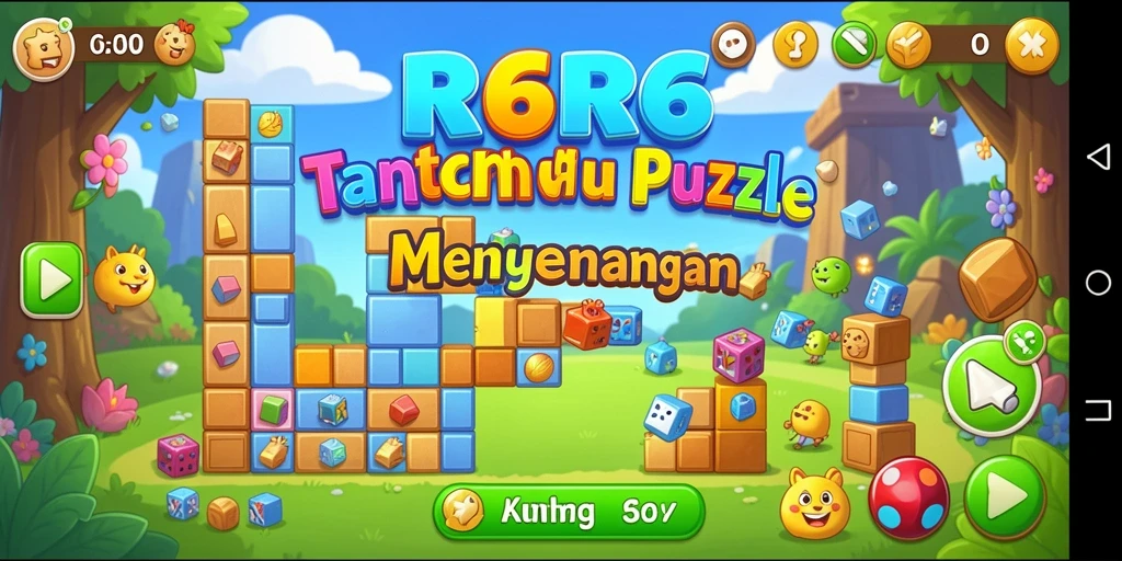 Screenshot R6R6 menampilkan gameplay seru dalam menyelesaikan puzzle.