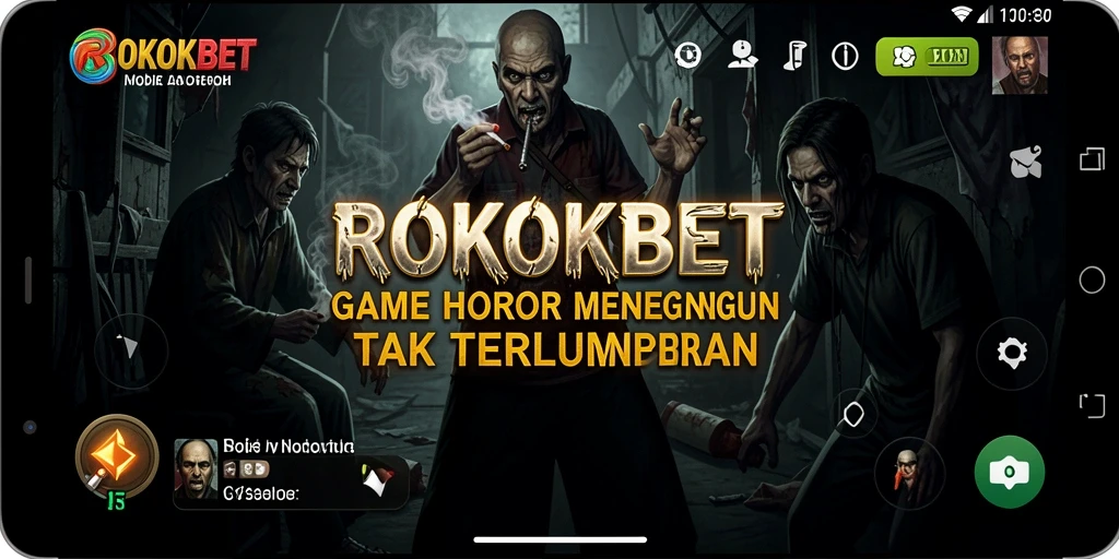 Tampilan gameplay ROKOKBET yang penuh dengan ketegangan dan horor.