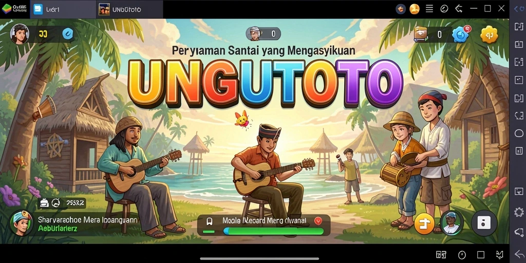 Tampilan gameplay santai UNGUTOTO yang penuh warna dan seru.