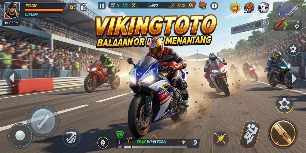 Tampilan gameplay VIKINGTOTO yang menegangkan di lintasan balap.