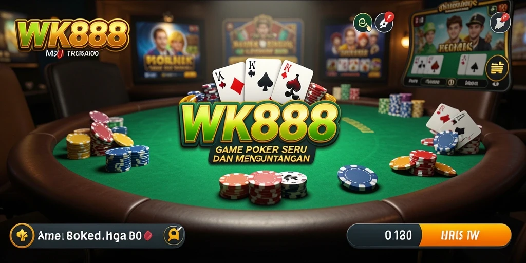 Tampilan gameplay Poker yang mendebarkan di WK888.